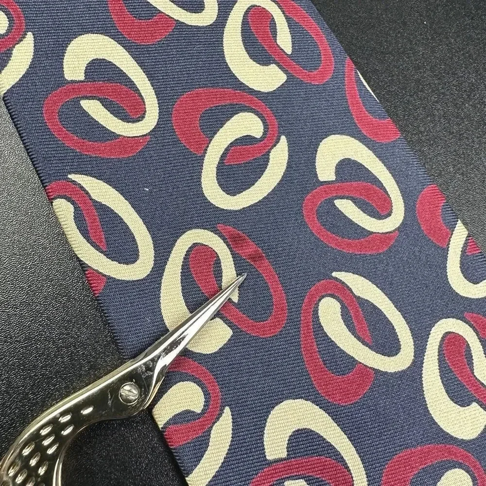 Vintage Polo Ralph Lauren Silk Tie Mens Navy Geometric Handmade in USA Necktie*